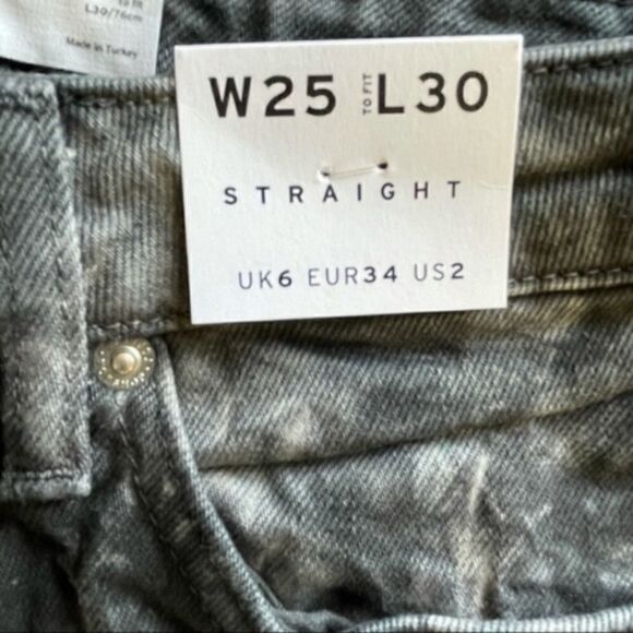 Top Shop Tie-dye Straight Leg High Waisted Jeans, size 25 NWT - Picture 6 of 7